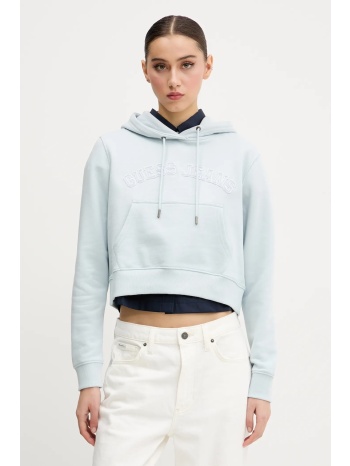 βαμβακερή μπλούζα guess jeans γυναικεία, χρώμα μπλε, με