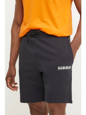 βαμβακερό σορτσάκι napapijri n-gori χρώμα μαύρο