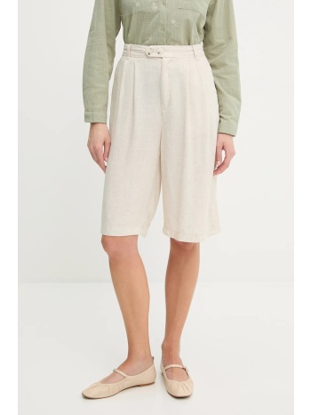 σορτς από λινό answear.lab χρώμα μπεζ 100% λινό