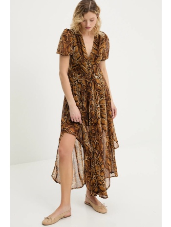 φόρεμα answear.lab χρώμα καφέ 100% πολυεστέρας