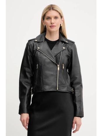 δερμάτινo jacket michael michael kors χρώμα μαύρο
