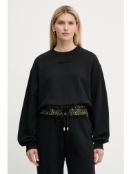 βαμβακερή μπλούζα just cavalli γυναικεία, χρώμα: μαύρο, 79paie20 cf100 κύριο υλικό: 100% βαμβάκι
πλέ