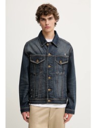 τζιν μπουφάν hugo χρώμα: ναυτικό μπλε, 50542904 100% βαμβάκι