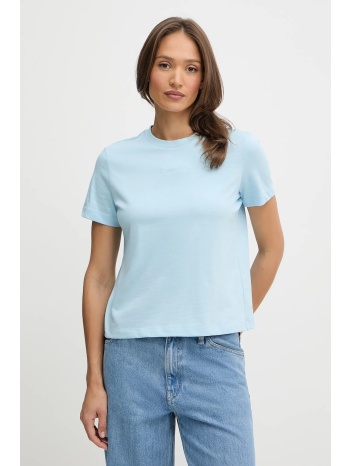 βαμβακερό μπλουζάκι calvin klein χρώμα μπλε, lv044c905g