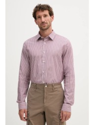 πουκάμισο michael kors χρώμα: μπορντό, ct5409thva κύριο υλικό: 55% βαμβάκι, 45% lyocell