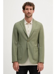 μπλέιζερ με μίγμα μαλλιού boss ανδρικό, χρώμα: πράσινο, 50546055 κύριο υλικό: 47% πολυεστέρας, 29% μ