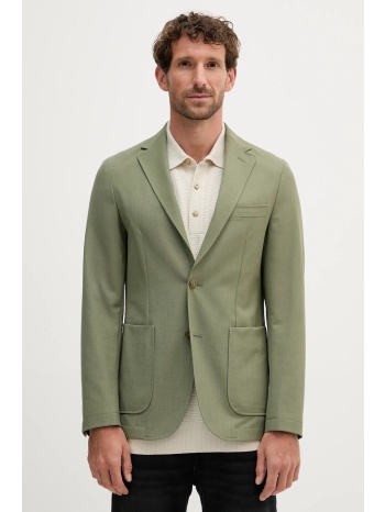 μπλέιζερ με μίγμα μαλλιού boss ανδρικό, χρώμα πράσινο