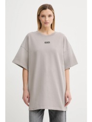 βαμβακερό μπλουζάκι gestuz χρώμα: μπεζ, 10910397 100% βαμβάκι