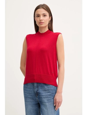 γιλέκο από μετάξι tommy hilfiger χρώμα κόκκινο, ww0ww45651