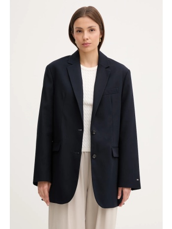 βαμβακερό blazer tommy hilfiger χρώμα ναυτικό μπλε