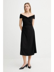 φόρεμα michael michael kors χρώμα: μαύρο, mt5831dh69 86% βισκόζη, 14% ελαστάν