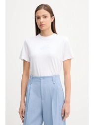 βαμβακερό μπλουζάκι calvin klein jeans χρώμα: άσπρο, lv047c863g 100% βαμβάκι