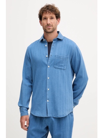 βαμβακερό πουκάμισο frescobol carioca ανδρικό, χρώμα μπλε