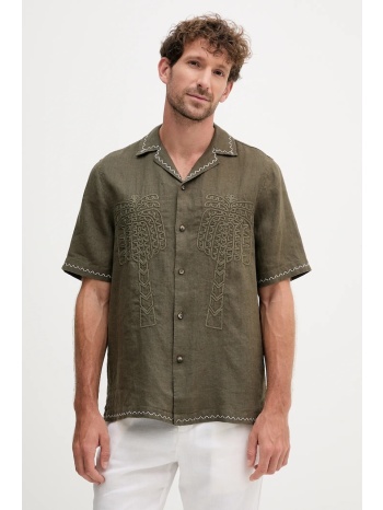 πουκάμισο από λινό frescobol carioca ανδρικό, χρώμα