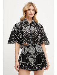 πουκάμισο charo ruiz ibiza emmie χρώμα: μαύρο, 254200 60% βαμβάκι, 20% λινό, 20% πολυεστέρας