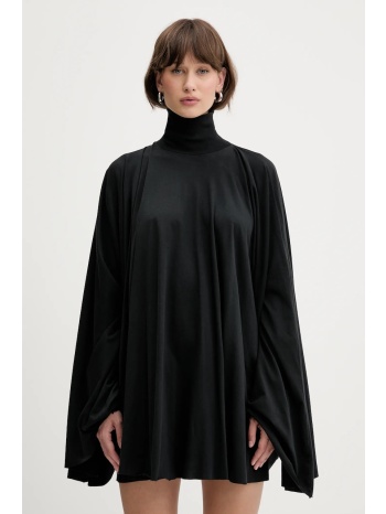 βαμβακερό φόρεμα mm6 maison margiela χρώμα μαύρο