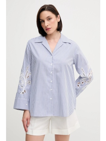 βαμβακερό πουκάμισο tommy hilfiger χρώμα μπλε, ww0ww44693