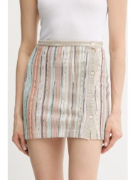 φούστα missoni χρώμα: μπεζ, ds25sh0i.br002h 83% βισκόζη, 17% μεταλλικές ίνες