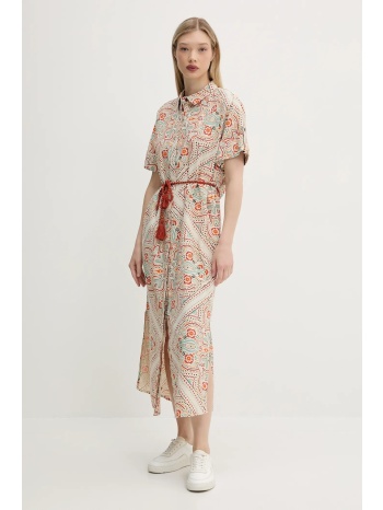 φόρεμα superdry χρώμα μπεζ, w8011893a-f4t 88% βαμβάκι, 12%