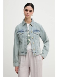 τζιν μπουφάν sisley χρώμα: μπλε, 2tfhln05o 100% βαμβάκι