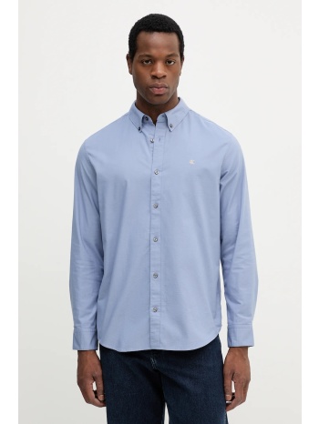 πουκάμισο calvin klein jeans χρώμα μπλε, lv140em125 98%