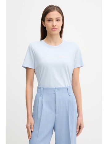 βαμβακερό μπλουζάκι tommy hilfiger χρώμα μπλε, ww0ww45746