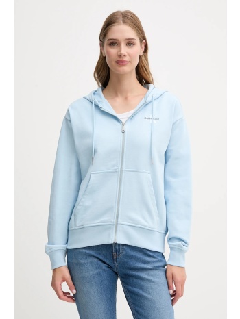 μπλούζα calvin klein jeans χρώμα μπλε, με κουκούλα