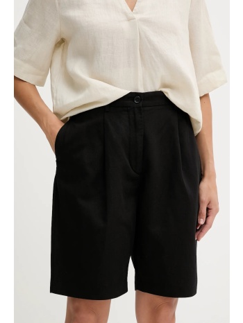 λινό σορτς tommy hilfiger χρώμα μαύρο, ww0ww45784 53%