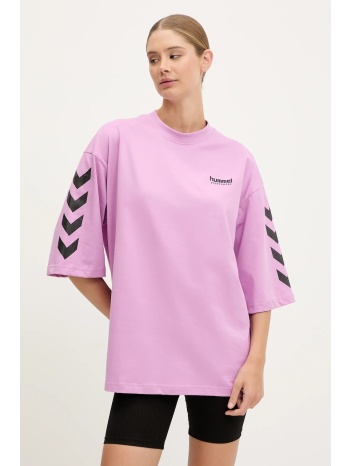 βαμβακερό μπλουζάκι hummel χρώμα μοβ, 227561 100% βαμβάκι