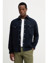 τζιν πουκάμισο tommy hilfiger ανδρικό, χρώμα: ναυτικό μπλε, mw0mw40684 100% βαμβάκι