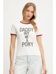 βαμβακερό μπλουζάκι pinko reimagine by patrick mcdowell χρώμα: άσπρο, 105136 a2kw κύριο υλικό: 100% 