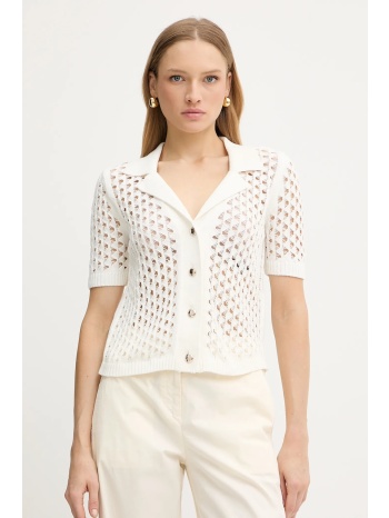 βαμβακερή ζακέτα morgan γυναικεία, χρώμα μπεζ, mlou 100%