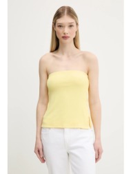 top abercrombie & fitch χρώμα: κίτρινο, ki139-5567 95% πολυεστέρας, 5% ελαστάν