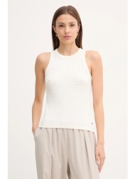 βαμβακερό γιλέκο tommy hilfiger χρώμα: άσπρο, ww0ww45706 100% βαμβάκι