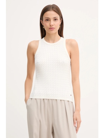 βαμβακερό γιλέκο tommy hilfiger χρώμα άσπρο, ww0ww45706