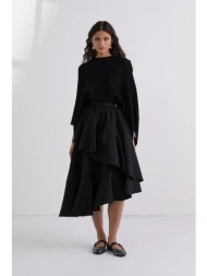 φούστα karl lagerfeld χρώμα: μαύρο, a3w12015 100% πολυεστέρας