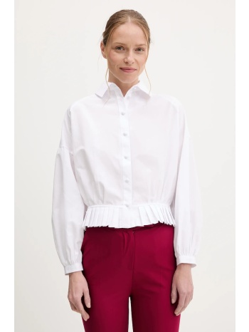 πουκάμισο answear.lab χρώμα άσπρο 58% βαμβάκι, 42%