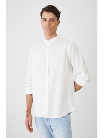 πουκάμισο medicine χρώμα μπεζ 55% λινό, 45% βαμβάκι πλύση