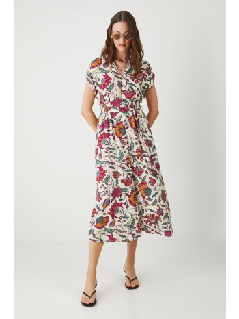 φόρεμα medicine χρώμα μπεζ 100% βισκόζη πλύση σε μέγιστο