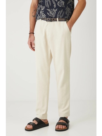 παντελόνι με λινό μείγμα medicine χρώμα μπεζ κύριο υλικό