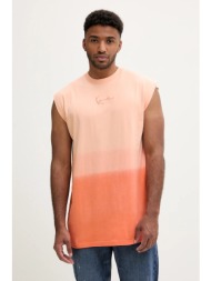 βαμβακερό μπλουζάκι karl kani χρώμα: πορτοκαλί, pd00005365 100% βαμβάκι