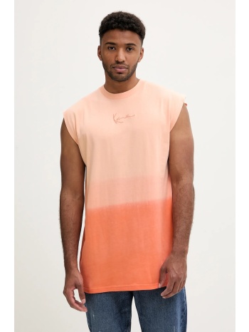 βαμβακερό μπλουζάκι karl kani χρώμα πορτοκαλί, pd00005365