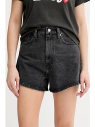 τζιν σορτς levi`s χρώμα: γκρι, a1965 100% βαμβάκι