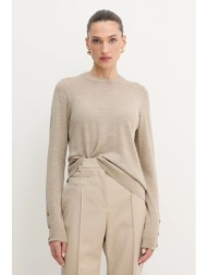 μάλλινο πουλόβερ michael michael kors χρώμα: μπεζ, mt5619d4vr 100% μαλλί