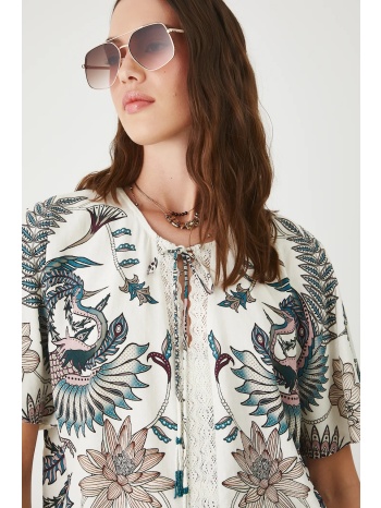 μπλουζάκι medicine χρώμα μπεζ 100% βισκόζη πλύση σε