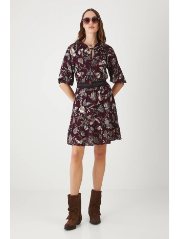 φόρεμα medicine χρώμα μπορντό 100% βισκόζη πλύση σε