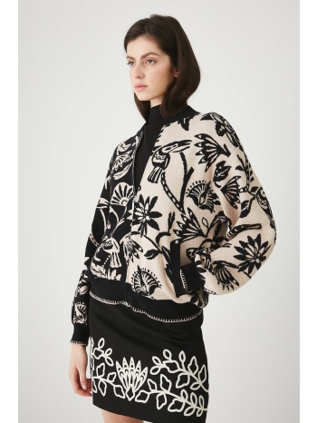 πλεκτή ζακέτα medicine χρώμα μαύρο 50% βισκόζη, 28%