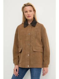 μπουφάν answear.lab χρώμα: καφέ 57% πολυουρεθάνη, 43% βισκόζη