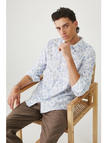 πουκάμισο medicine χρώμα άσπρο 75% λινό, 25% βαμβάκι πλύση