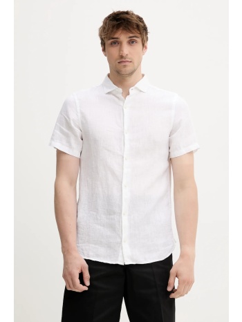 πουκάμισο από λινό superdry ανδρικά, χρώμα άσπρο
